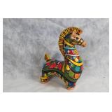 Colorful Hand-Painted Ceramic Horse Sculpture by Rose 1967