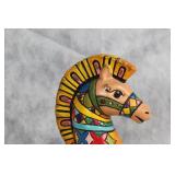 Colorful Hand-Painted Ceramic Horse Sculpture by Rose 1967