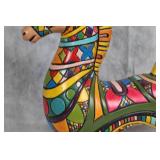 Colorful Hand-Painted Ceramic Horse Sculpture by Rose 1967