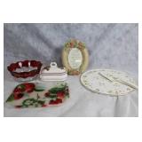Decorative Collection: Vintage Glass Bowl, Strawberry Decorated China and More