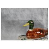 Vintage Blue Ridge China Hand-Painted Duck Ceramic Trinket Box