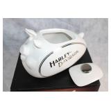 Harley-Davidson Hog Cookie Jar and Mason City Iowa Mug Set