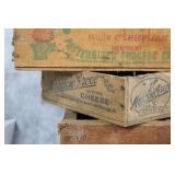 Collection of 7 Vintage Cheese Boxes and Crates