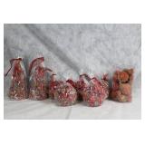 Assorted Decorative Candy Arrangements - Set of 5 Round and 2 Cone Bags