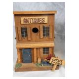 Set of 2 Decorative Wooden Birdhouses - Antiques Shop & Multi-Level Design