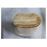 Assorted Collectibles Including Musical Carousel Horse and Hand-Painted Porcelain Bear