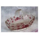 Set of 4 Decorative Glass and Ceramic Rose-Themed Vases and Dishes