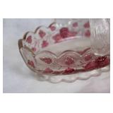 Set of 4 Decorative Glass and Ceramic Rose-Themed Vases and Dishes