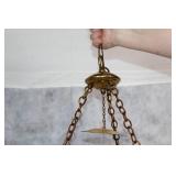 Vintage Fenton Cranberry Opalescent Hanging Lamp with Hobnail Pattern