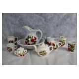 Vintage Strawberry-Themed Porcelain Tea Set Collection