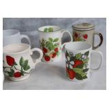 Vintage Strawberry-Themed Porcelain Tea Set Collection