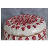 Strawberry Cake-Themed Ceramic Teapot and Cake Platter Set