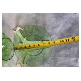 Vintage Depression Glass Tea Set with Uranium Green Glow - 23 Pieces