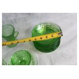 Vintage Depression Glass Tea Set with Uranium Green Glow - 23 Pieces