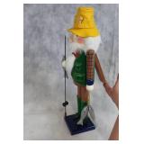 15-Inch Fisherman Nutcracker with Fishing Rod and Fish Decor