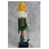 15-Inch Fisherman Nutcracker with Fishing Rod and Fish Decor
