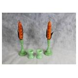 Assorted Halloween Decor Set with Glass Pitchers and Beanie Baby