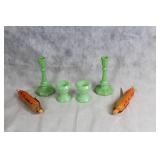 Assorted Halloween Decor Set with Glass Pitchers and Beanie Baby
