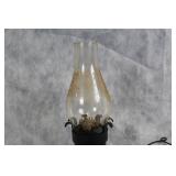 Vintage Iron Oil Lamp with Protective Holder