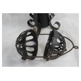 Vintage Iron Oil Lamp with Protective Holder