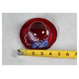 Handmade Fenton Glass Collection: 1 Bowl and 2 Candle Holders