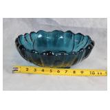 Handmade Fenton Glass Collection: 1 Bowl and 2 Candle Holders