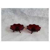 Handmade Fenton Glass Collection: 1 Bowl and 2 Candle Holders