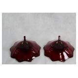 Handmade Fenton Glass Collection: 1 Bowl and 2 Candle Holders