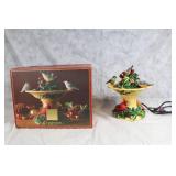 Christmas Bird Bath Fountain with Holiday Decor