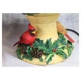Christmas Bird Bath Fountain with Holiday Decor