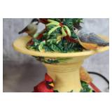 Christmas Bird Bath Fountain with Holiday Decor