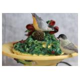 Christmas Bird Bath Fountain with Holiday Decor