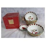 Lenox Winter Greetings Everyday Chickadee Bowls Set