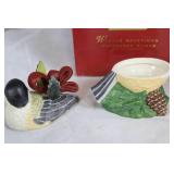 Lenox Winter Greetings Chickadee Sugar Bowl and Teapot Set