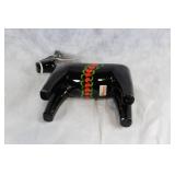 Swedish Handcrafted Black Dala Horse by Grannas with Floral Design