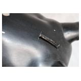 Vintage Black Piggy Bank with Floral Design