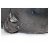 Vintage Black Piggy Bank with Floral Design