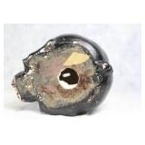 Vintage Black Piggy Bank with Floral Design