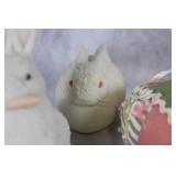 Assorted Easter Decorations Set with Ceramic Figures and Decorative Eggs