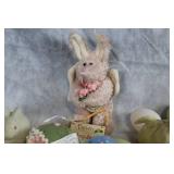 Assorted Easter Decorations Set with Ceramic Figures and Decorative Eggs