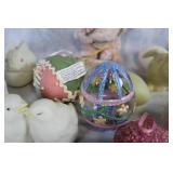Assorted Easter Decorations Set with Ceramic Figures and Decorative Eggs