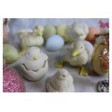 Assorted Easter Decorations Set with Ceramic Figures and Decorative Eggs