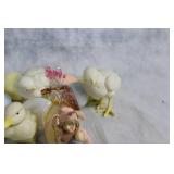 Assorted Easter Decorations Set with Ceramic Figures and Decorative Eggs