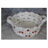 Decorative Strawberry-Themed Basket, Bowl, and Candle Holder Set