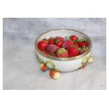 Decorative Strawberry-Themed Basket, Bowl, and Candle Holder Set