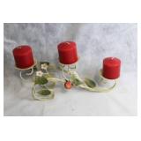 Decorative Strawberry-Themed Basket, Bowl, and Candle Holder Set