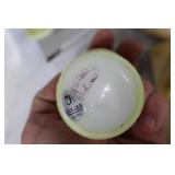 Collection of Easter Decor: Fenton Votive Holders, Glass Eggs, Plush Rabbit, Ceramic Bunny