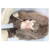 Collection of Easter Decor: Fenton Votive Holders, Glass Eggs, Plush Rabbit, Ceramic Bunny