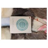 Collection of Easter Decor: Fenton Votive Holders, Glass Eggs, Plush Rabbit, Ceramic Bunny