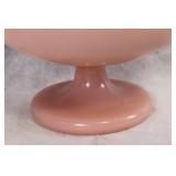 Vintage Pink Glass Compote Bowl - 7.5" Diameter